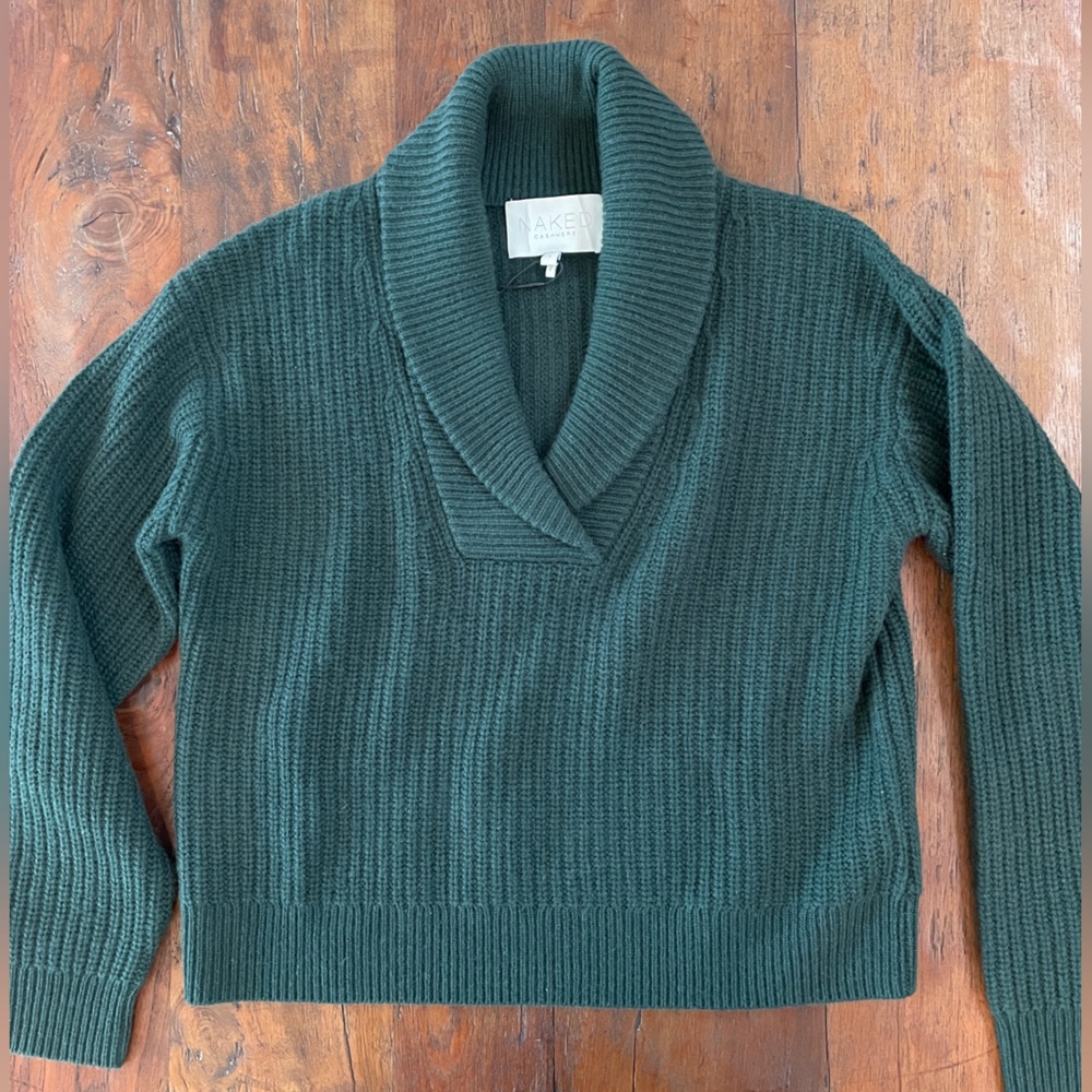 Brand new naked cashmere forest green cowl neck sweater